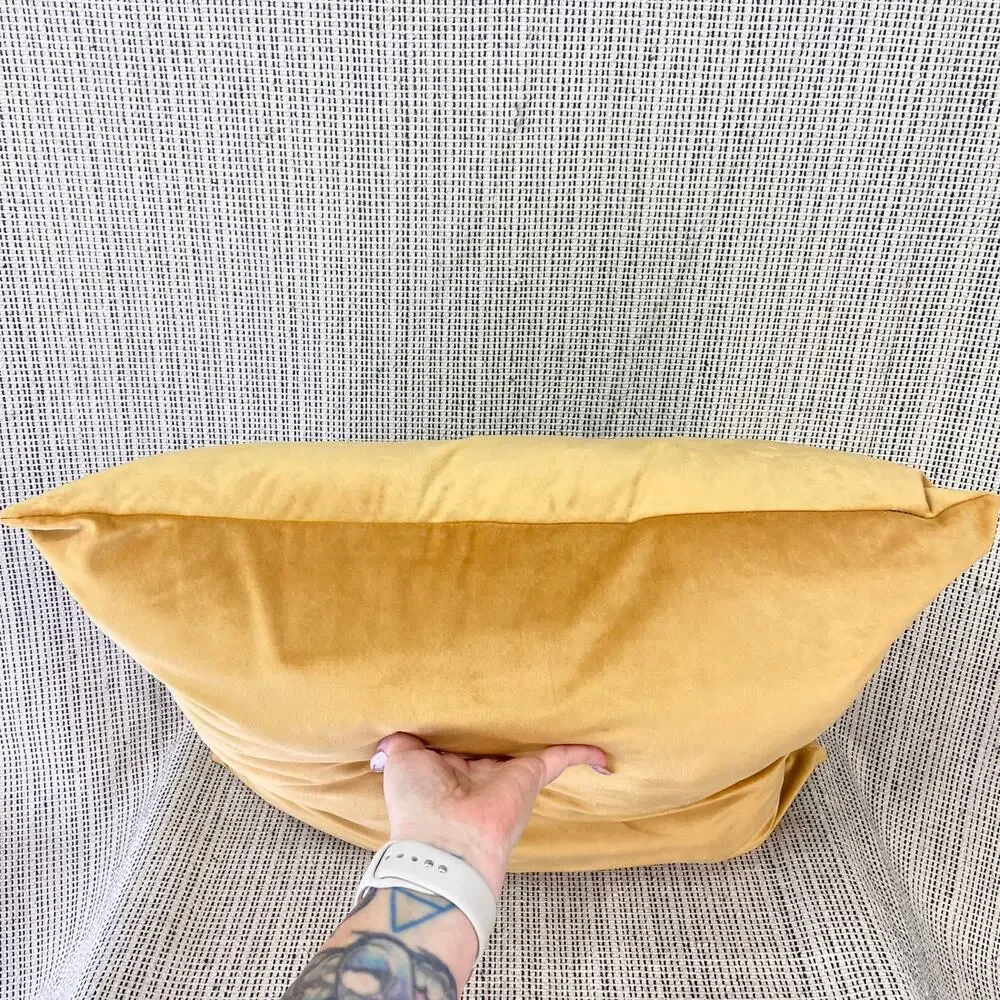 Cloud9 Designs Noah Velvet Pillow Gold Throw Decor No Insert 22 x 22 Square Sham
